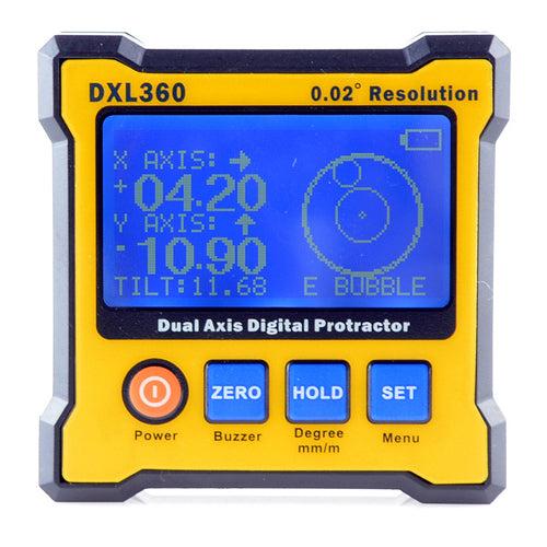 DXL360 2.3-inch LCD Dual-axis Digital Protractor Inclinometer Angle Finder Level Box