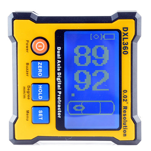 DXL360 2.3-inch LCD Dual-axis Digital Protractor Inclinometer Angle Finder Level Box