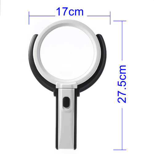 2 x 120mm Foldable Desk-type Handheld 10 LED Lighted Lamp Magnifier