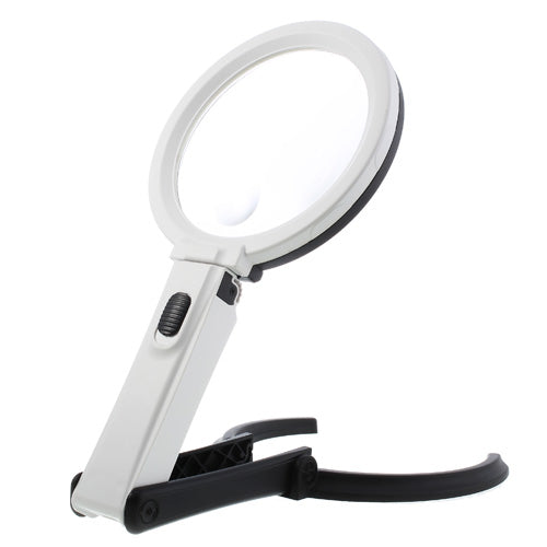 2 x 120mm Foldable Desk-type Handheld 10 LED Lighted Lamp Magnifier
