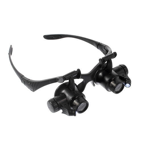 9892G 10X/15X/20X/25X Watch Repair Magnifying Glasses Eyewear Magnifier Loupe with LED Light