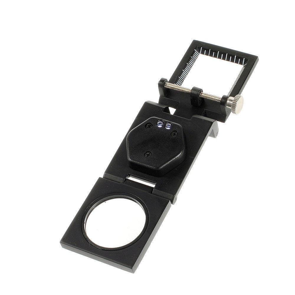 C308A 15X 2 LED Light Helping Hand Magnifier Foldable Magnifying Glass