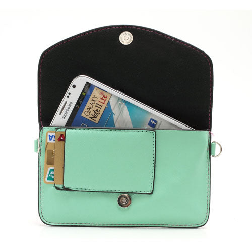 Two-tone Mini Woman Leather Purse Bag w/ Wrist Strap & Shoulder Strap for Samsung Galaxy S4 i9500 / S3 i9300 / Note 2 N7100 - Rose