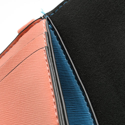 Two-tone Mini Woman Leather Purse Bag w/ Wrist Strap & Shoulder Strap for Samsung Galaxy S4 i9500 / S3 i9300 / Note 2 N7100 - Blue