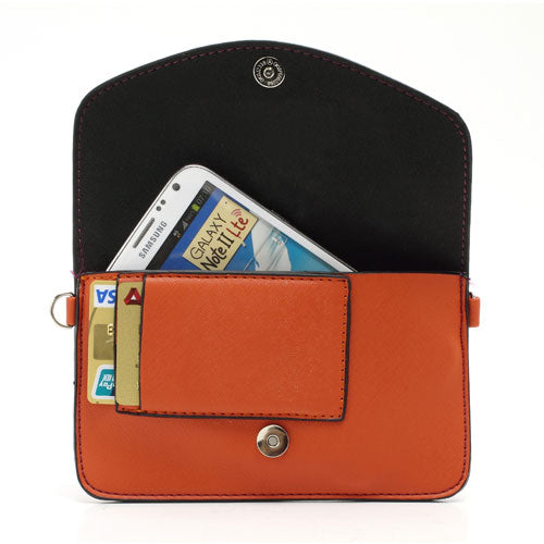 Two-tone Mini Woman Leather Purse Bag w/ Wrist Strap & Shoulder Strap for Samsung Galaxy S4 i9500 / S3 i9300 / Note 2 N7100 - Purple