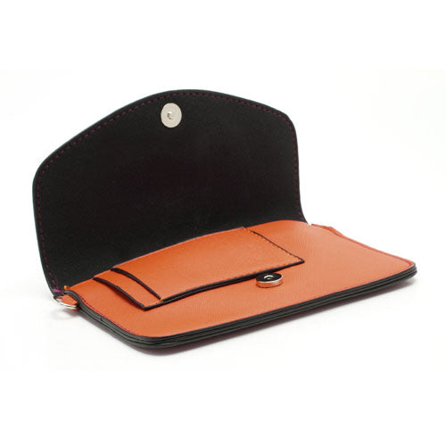 Two-tone Mini Woman Leather Purse Bag w/ Wrist Strap & Shoulder Strap for Samsung Galaxy S4 i9500 / S3 i9300 / Note 2 N7100 - Purple