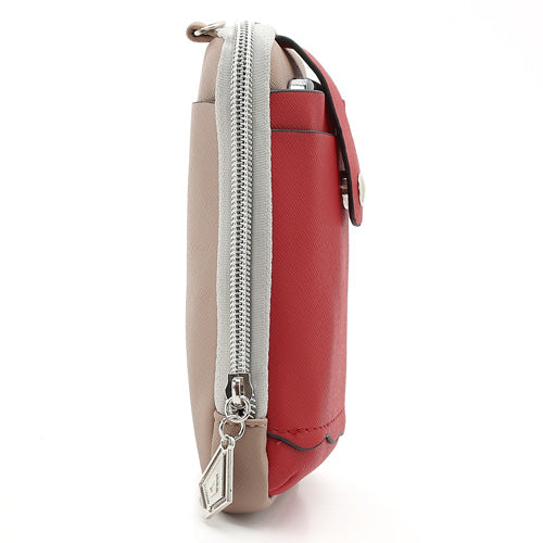 Zipper Around Three Slots Wallet Phone Pouch Bag for Samsung Galaxy S4 i9500 S III I9300 Mega 5.8 I9150 iPhone SE 5s 5 5c- Red