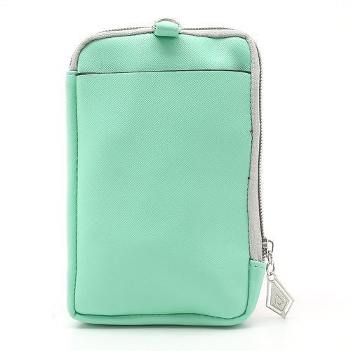 Zipper Around Three Slots Wallet Phone Pouch Bag for Samsung Galaxy S4 i9500 S III I9300 Mega 5.8 I9150 iPhone SE 5s 5 5c- Rose