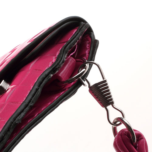 Rose Woven Leather Pouch Case Bag w/ Belt for iPhone 4 4S 5 5s 5c / Samsung i9500 i9300 i9190 / LG Sony HTC Etc.