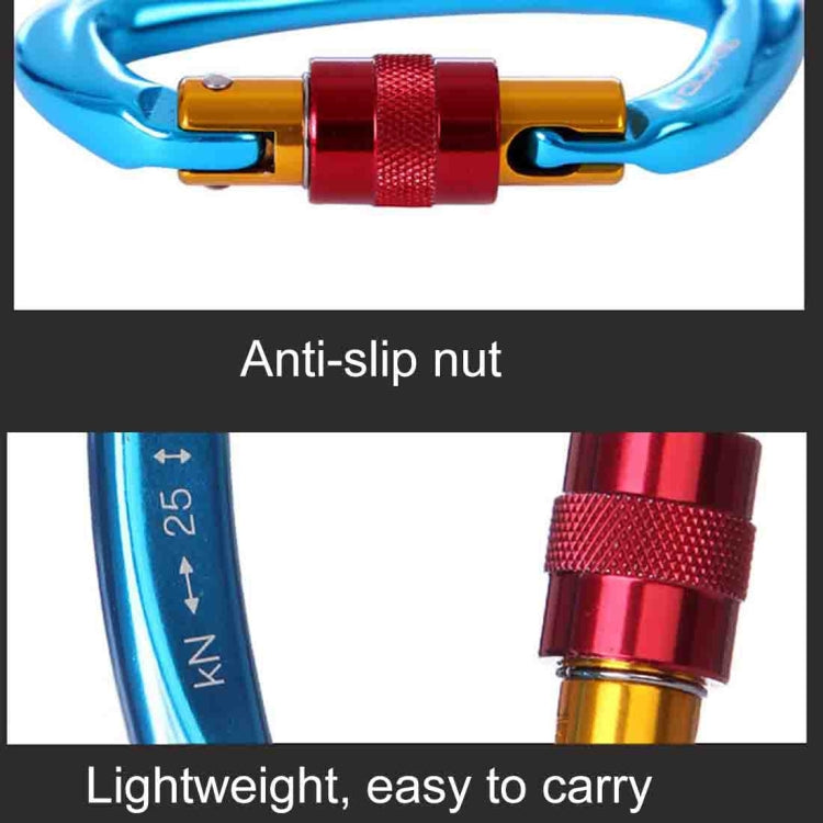 Uniqkart XD-Q9628 Professional Climbing D-shaped Master Lock Carabiner Safety Buckle Outdoor Climbing Equipment Supplies(Black)