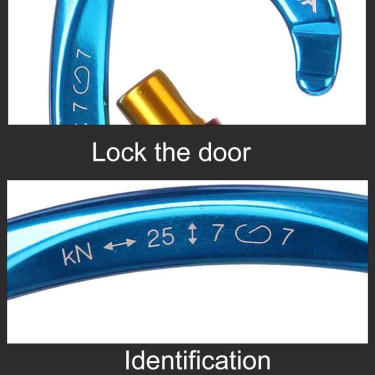 Uniqkart XD-Q9628 Professional Climbing D-shaped Master Lock Carabiner Safety Buckle Outdoor Climbing Equipment Supplies(Black)