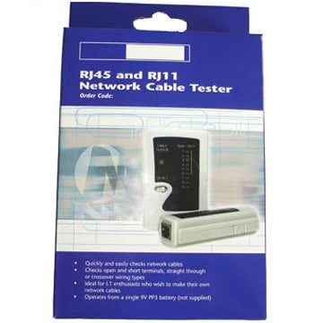 RJ45 and RJ11 Network Cable Tester