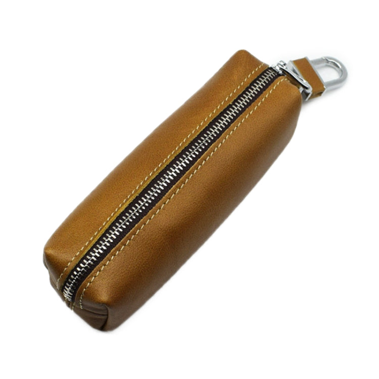Car Keys Holder Genuine Leather Coin Purse for Men Key Wallets(Yellow)