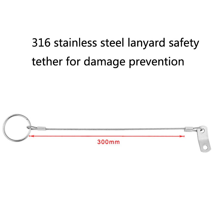 3 PCS 300mm Stainless Steel Lanyard Anti-Lost Loop with Quick Release Ring & Rubber Coating