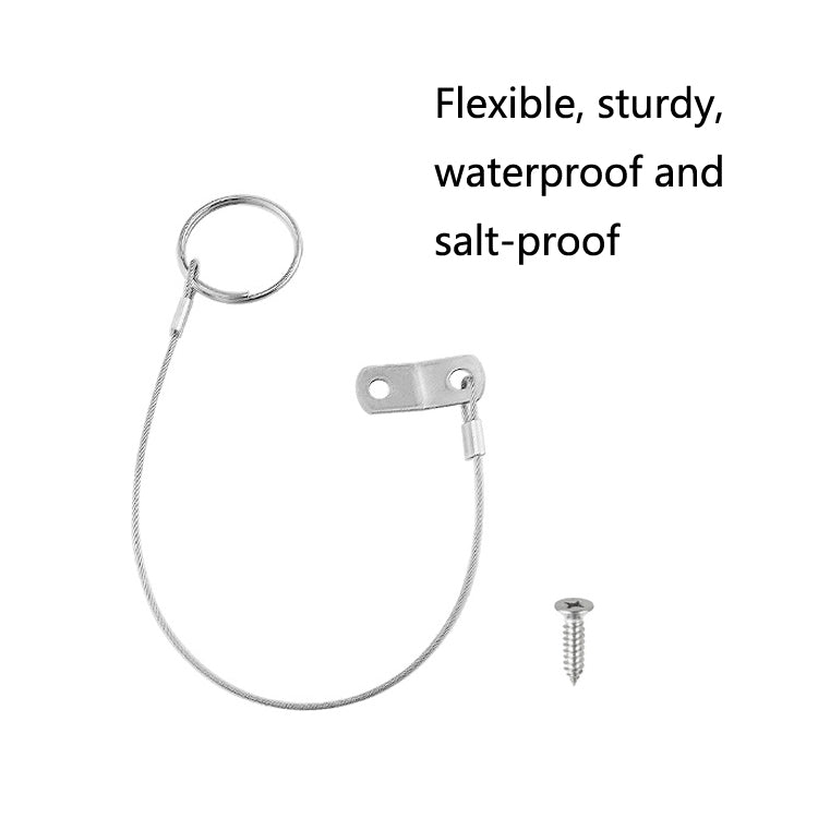 3 PCS 300mm Stainless Steel Lanyard Anti-Lost Loop with Quick Release Ring & Rubber Coating