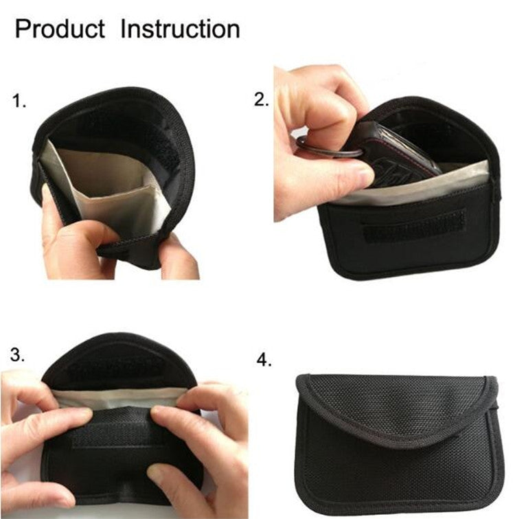 RFID Keyless Entry Anti Scanning Car Key Kit Signal Shielding Bag(Black)