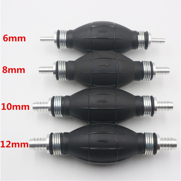 Universal Car Boat Motor Motorcycle Gasoline Pump Spherical Rubber Manual Fuel Pump, Size:6mm(Black)