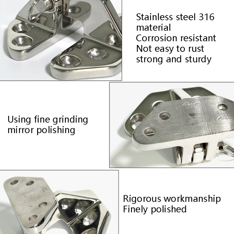Butterfly Hinge 316 Stainless Steel Ship Accessories, Specification: 70 x 68mm