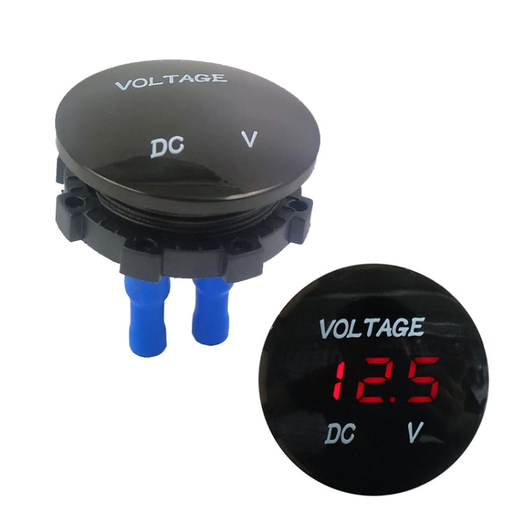 DC12-24V Automotive Battery DC Digital Display Voltage Meter Modified Measuring Instrument(Red Light)
