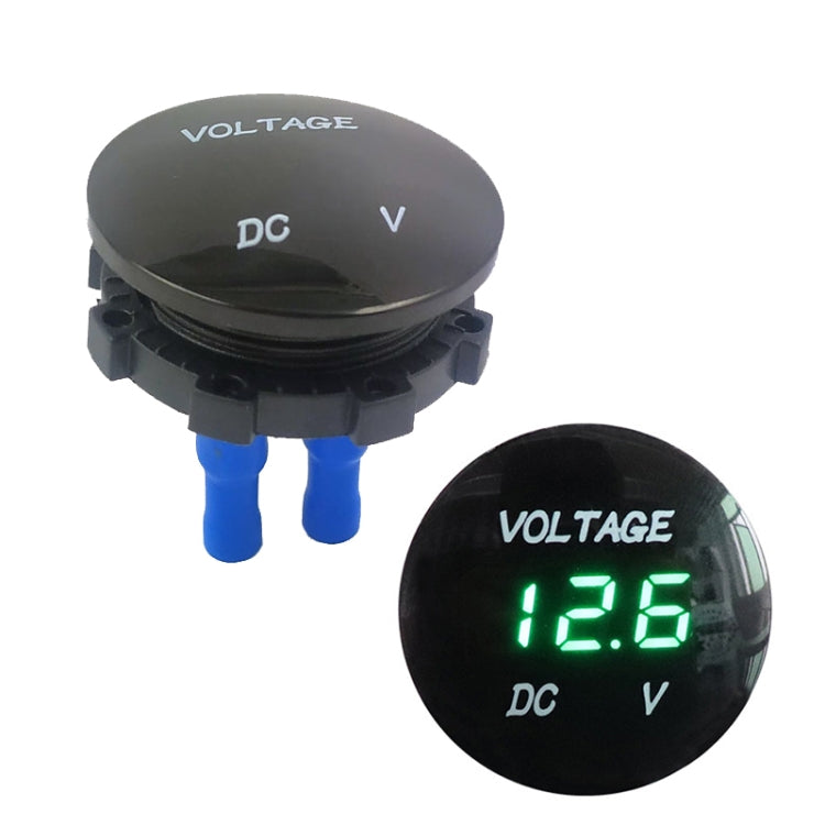 DC12-24V Automotive Battery DC Digital Display Voltage Meter Modified Measuring Instrument(Green Light)