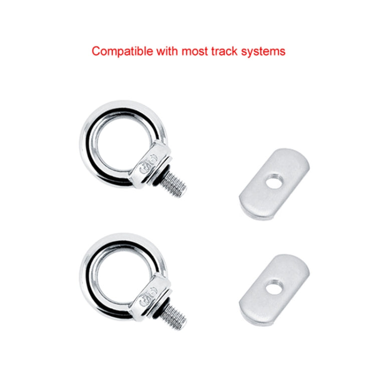 10 PCS 304 Stainless Steel Slide Rail Track Rings Screw Nuts Kayak Canoe Boat Modified Hardware