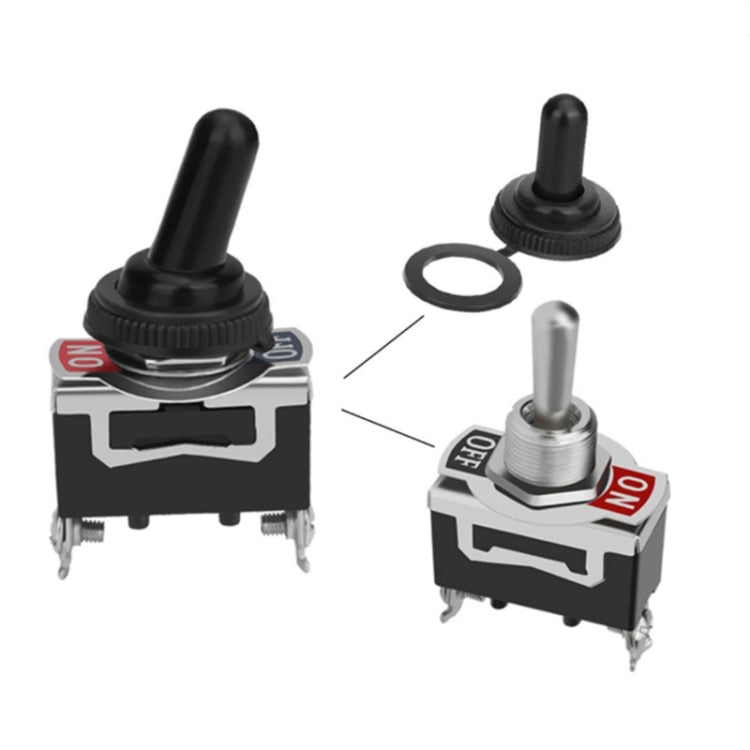 10pcs E-TEN1021 2-speed Waterproof Rocker Toggle Switch(Black)