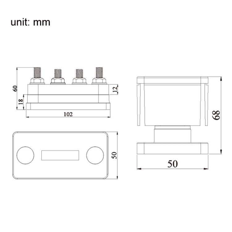 600A 48V RV&Ship Modification 4-way Large Electric DC Busbar(AOA4713CR-M10)