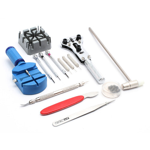 14Pcs/Set Screwdrivers Case Opener Strap Link Remover Watch Repair Tools Kit with Storage Bag
