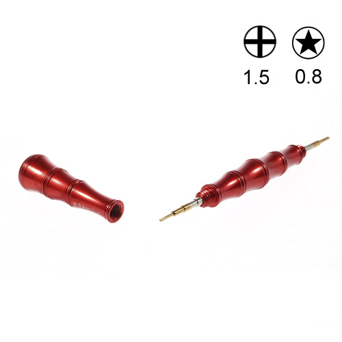 Pentalobe 0.8 + Philips Cross 1.5 Double Ended Steel Screwdriver Open Tool for iPhone SE 5s 5c 5 4s 4 - Red
