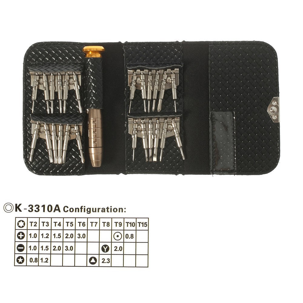 Versatile Screwdriver Set Repair Kit with Leather Case for Smartphones and Digital Devices