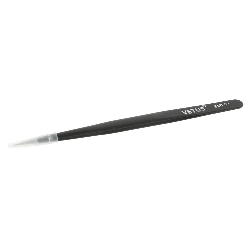 VETUS ESD-11 Anti-Static Fine Tip Straight Stainless Steel Tweezer Repair Tool, Length: 140mm