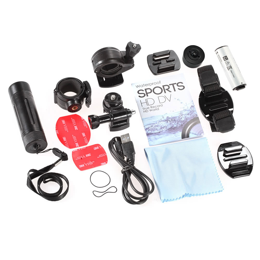 Sports Camera HD 1080P 30FPS 8MP 170A+ Wide-angle Lens DVR Helmet Action Water-Resistant Camera Camcorder
