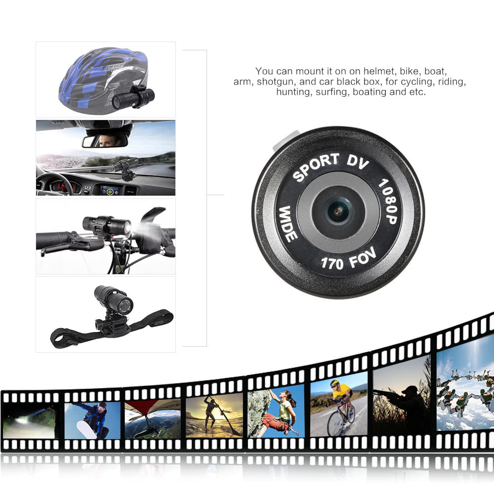 Sports Camera HD 1080P 30FPS 8MP 170A+ Wide-angle Lens DVR Helmet Action Water-Resistant Camera Camcorder