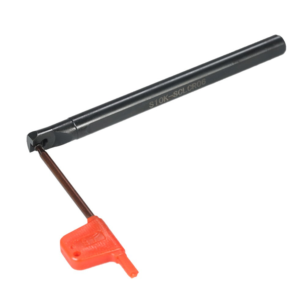 10Pcs/Box CCMT060204-HM Carbide Inserts + 6/7/8/10mm SCLCR06 Holder Boring Bar + 4pcs Wrench CNC Lathe Turning Tool