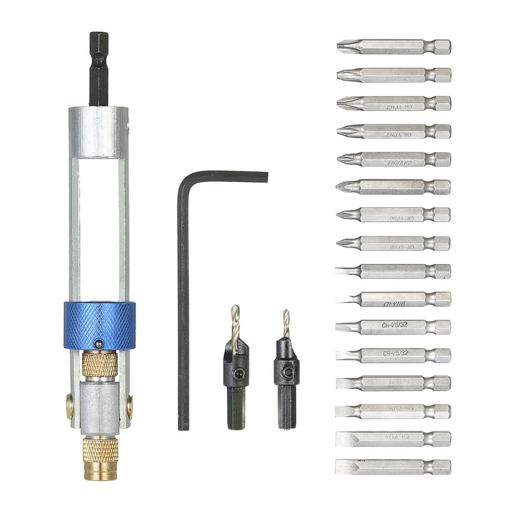 20Pcs Drill Bits Double Use Hand Tools Set High Speed Steel Screwdriver Bit for Electric Power Drill - Silver