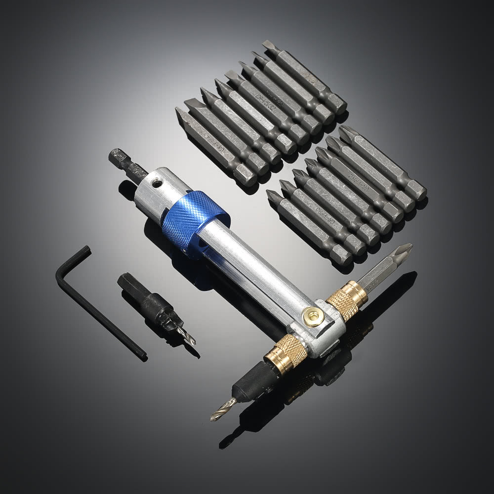 20Pcs Drill Bits Double Use Hand Tools Set High Speed Steel Screwdriver Bit for Electric Power Drill - Silver