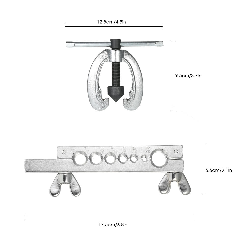 9 PCS Aluminium Copper Bender Repair Mechanic Brake Plumber Brass Flares Double Pipe Flaring Tool Kit Set