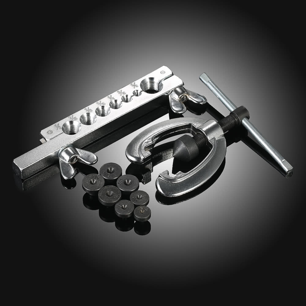 9 PCS Aluminium Copper Bender Repair Mechanic Brake Plumber Brass Flares Double Pipe Flaring Tool Kit Set