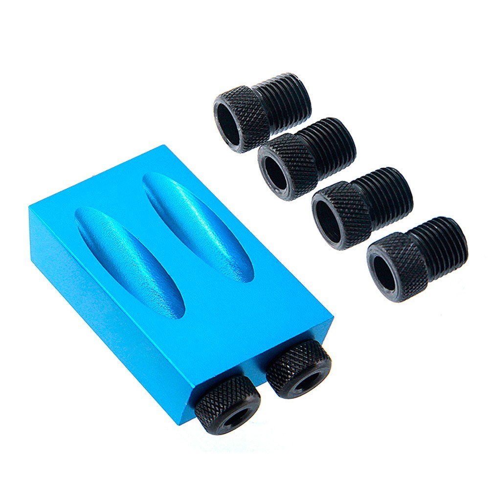 6/8/10mm 15°Bit Angle Drive Dual Pocket Hole Jig Kit