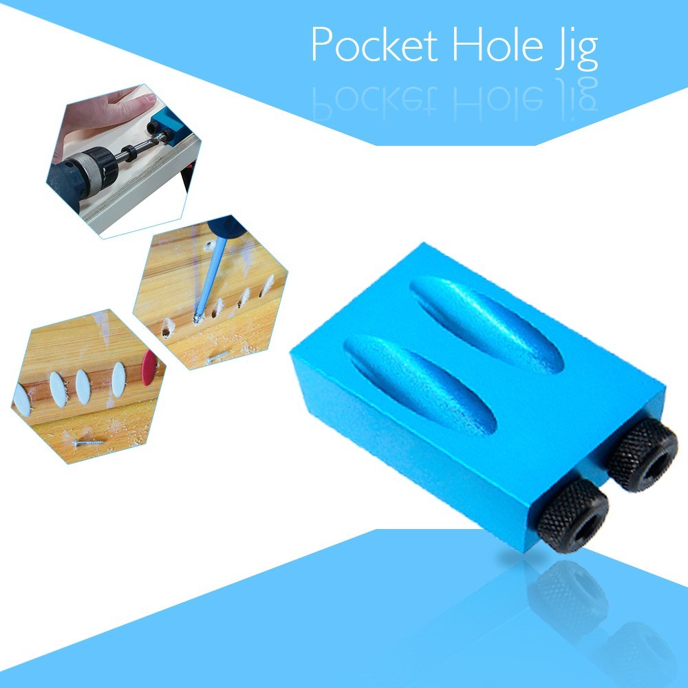 6/8/10mm 15°Bit Angle Drive Dual Pocket Hole Jig Kit