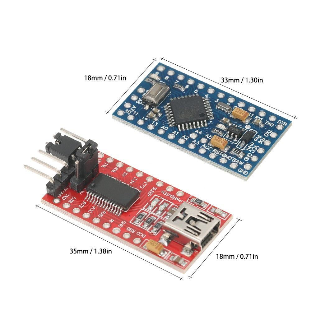Uniqkart for Arduino Pro Mini ATMEGA328P 5V/16MHz Board + FTDI FT232RL USB to TTL Serial Converter Module