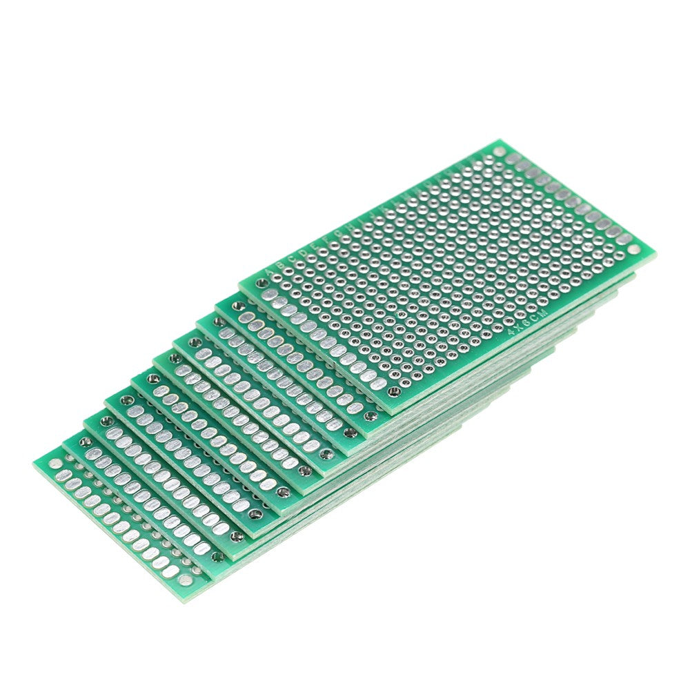 10 PCS 4*6cm Double Side Spray-tin Prototype PCB Board Breadboard Panel