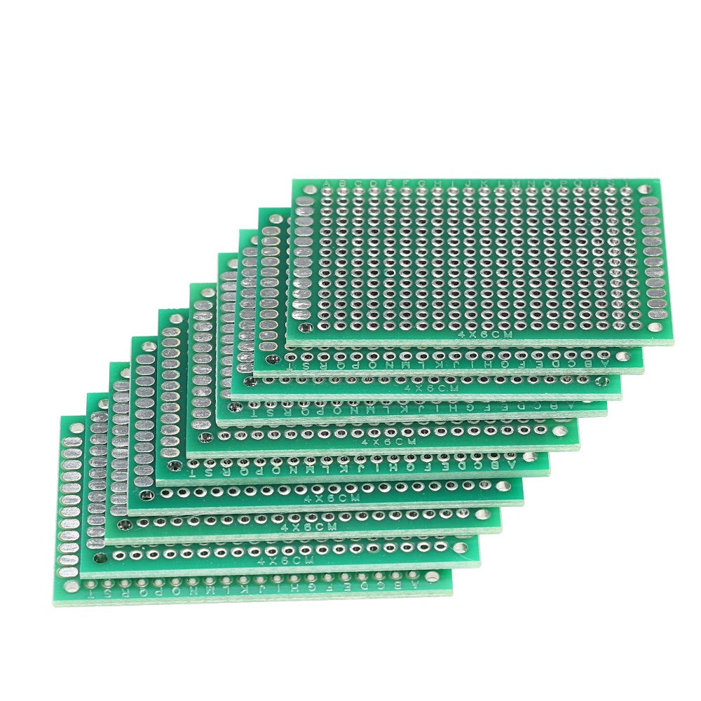 10 PCS 4*6cm Double Side Spray-tin Prototype PCB Board Breadboard Panel