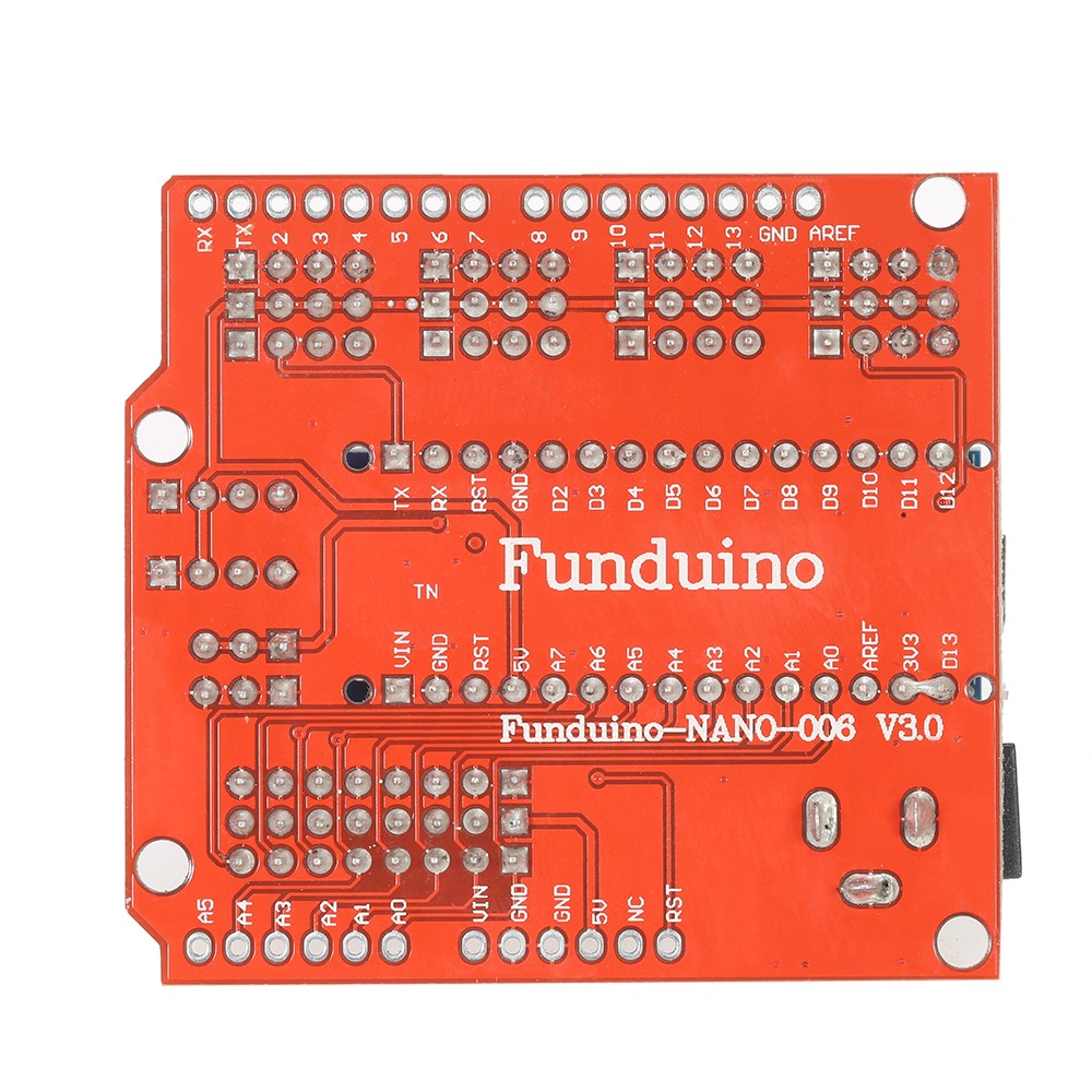 Uniqkart for Arduino NANO I/O Expansion Sensor Shield RED Module + UNO R3 Nano V3.0 ATmega328P Board