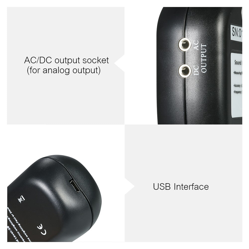 30-130dBA Noise Measuring LCD Digital Sound Level with Data Logging Function Meter Instrument Decibel Monitoring Tester