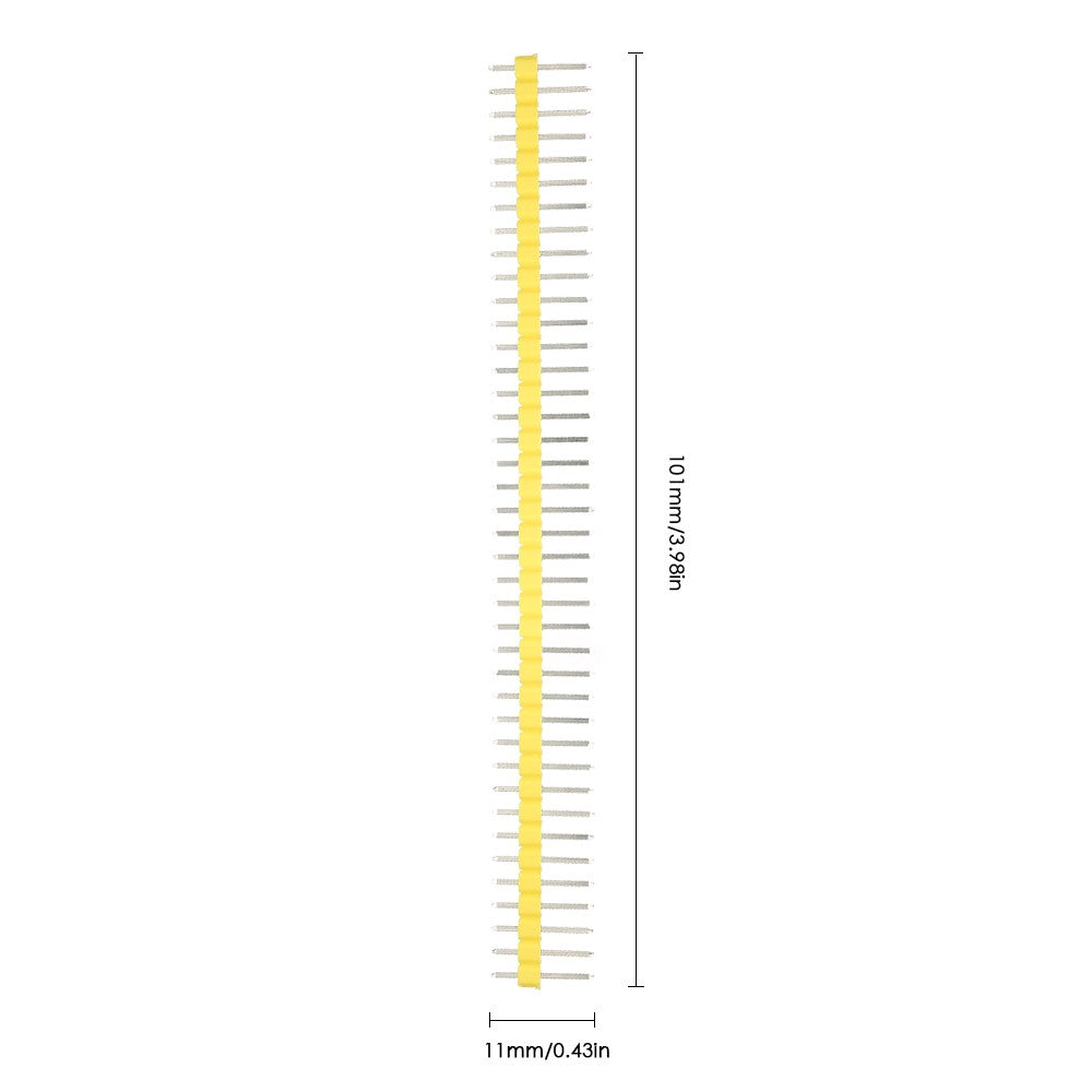 10PCS/Pack 2.54mm 40Pin Male Single Row Pin Header Strip for Arduino DIY - Yellow