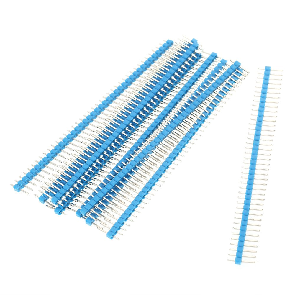 10PCS/Pack 2.54mm 40Pin Male Single Row Pin Header Strip for Arduino DIY - Blue