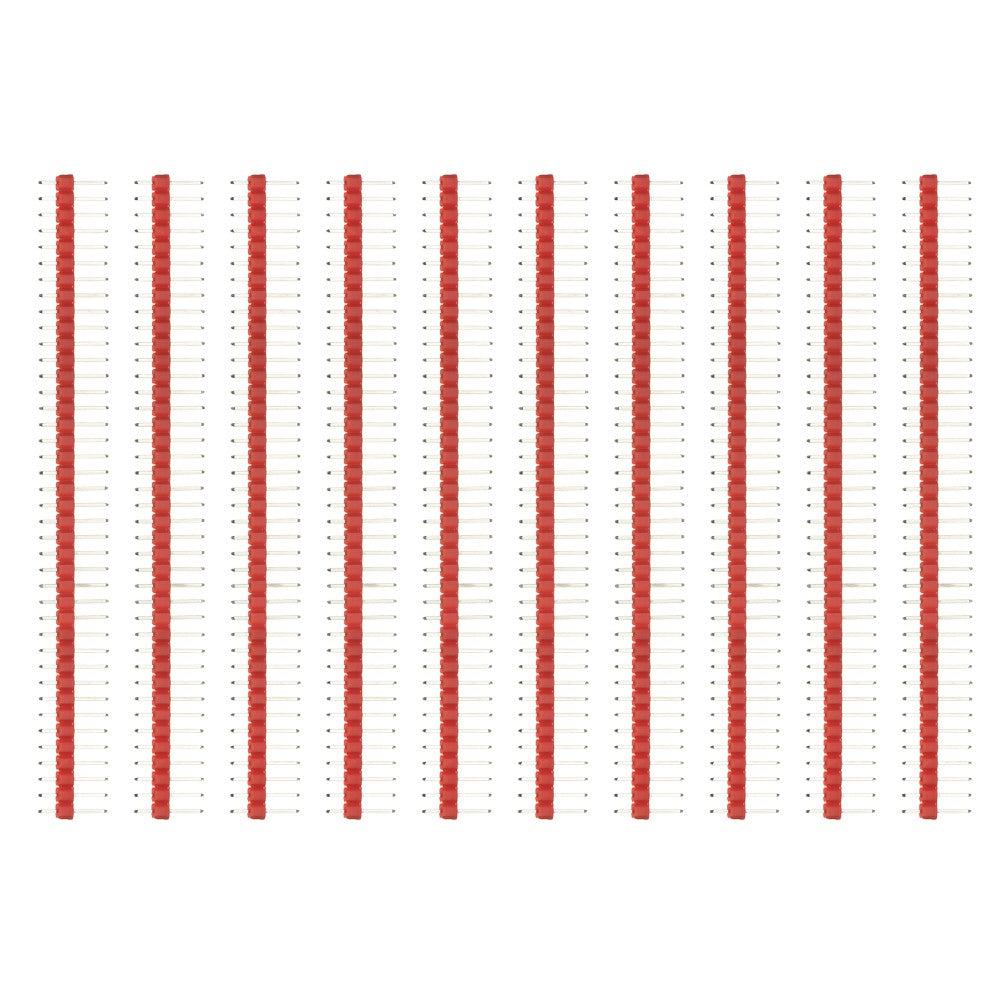 10PCS/Pack 2.54mm 40Pin Male Single Row Pin Header Strip for Arduino DIY - Red