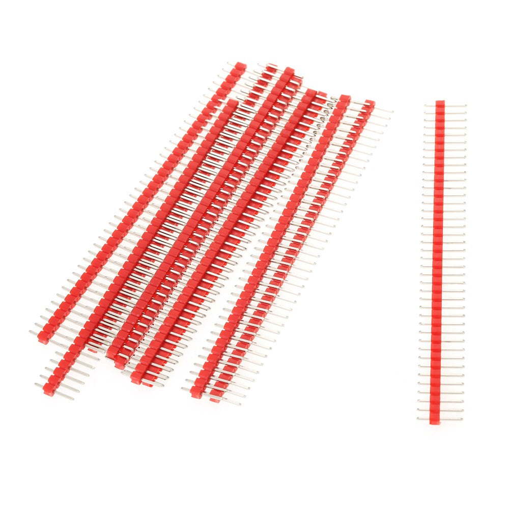 10PCS/Pack 2.54mm 40Pin Male Single Row Pin Header Strip for Arduino DIY - Red