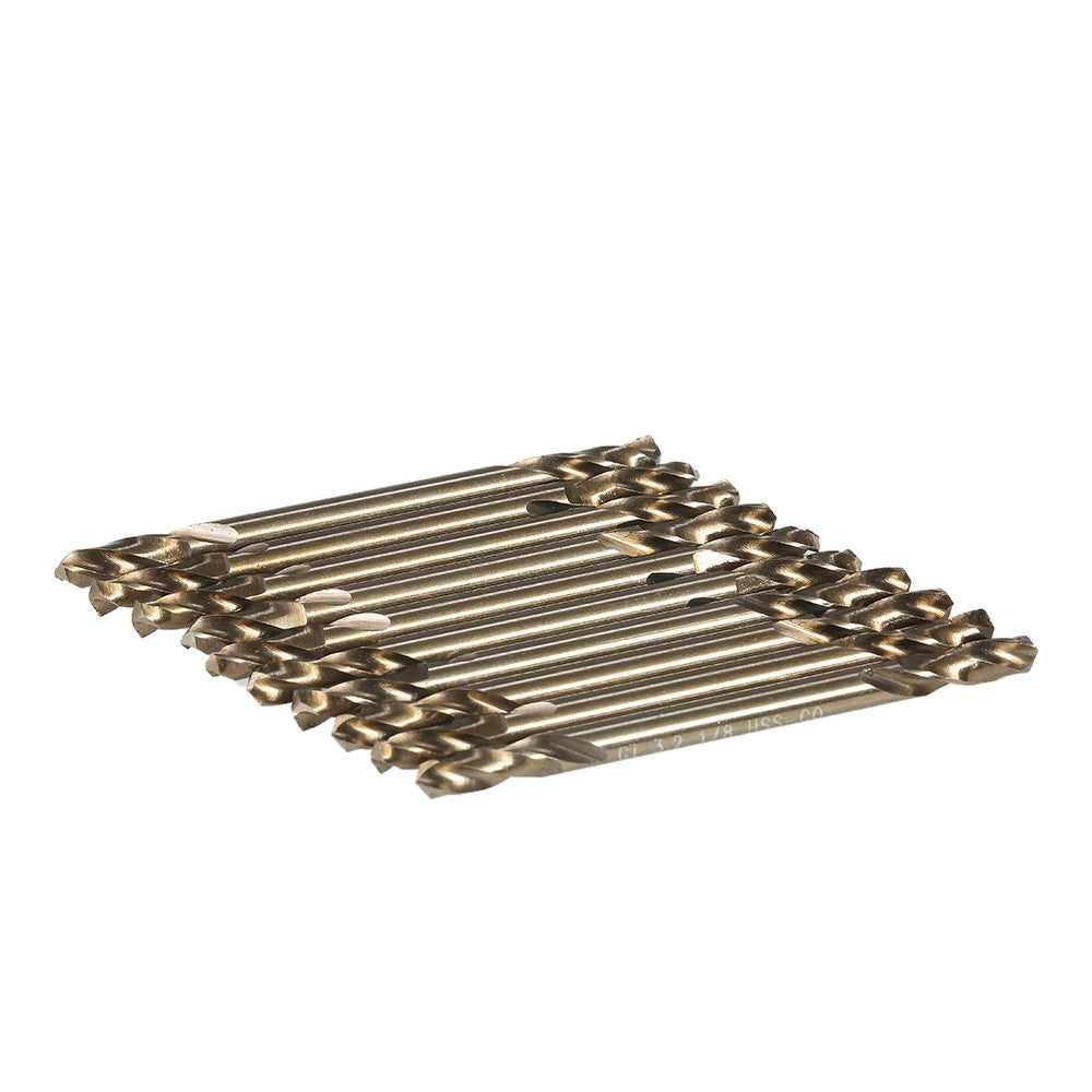 10pcs 1/8" M35 HSS-Co Double Ended Cobalt Drill Bits Set